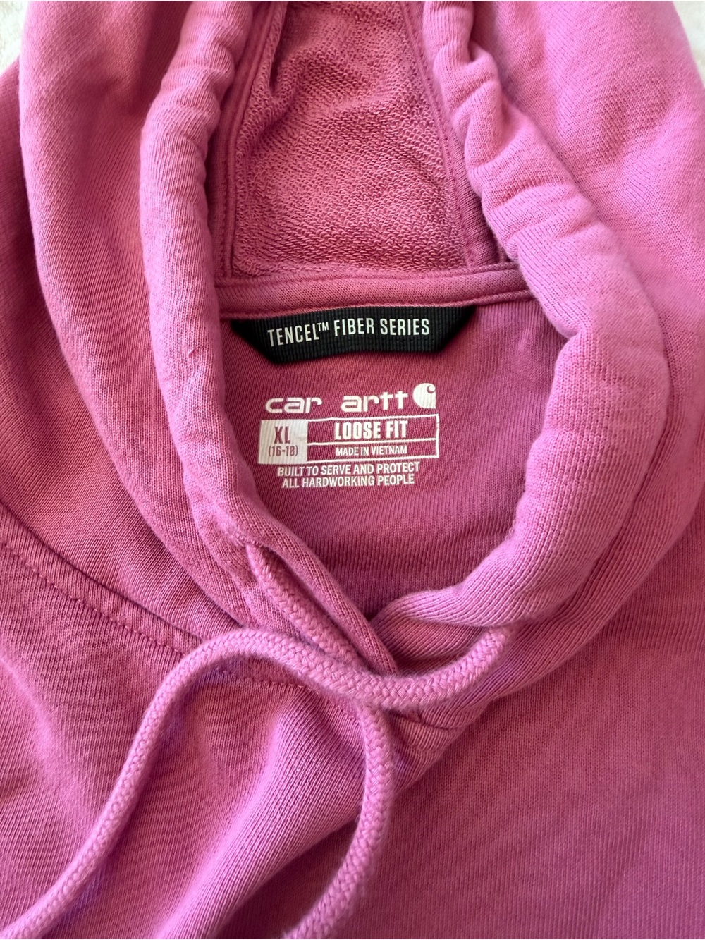 Women's TENCEL™ Fiber Series Loose Fit Graphic Hooded Sweatshirt Pink XL - Picture 5 of 12